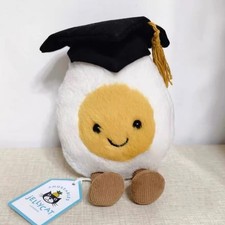 jellycat Cute graduation boiled egg soft doll 12cm. Comes with dust bag