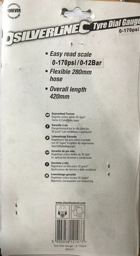 Silverline tools tyre pressure - silverline,