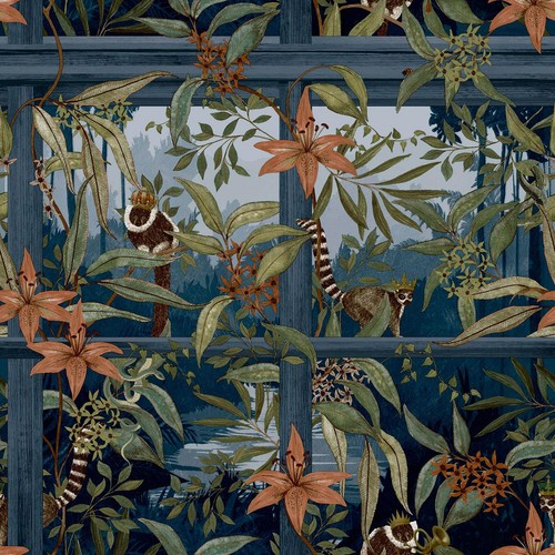 Navy blue comoro panel - blue,