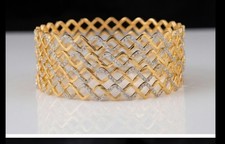 Asian Indian Pakistani 22k karat Gold plated bangles -with pins to open-2 bangle