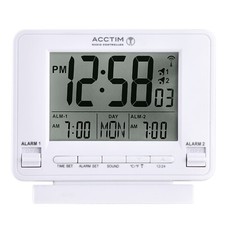 Acctim Delaware Digital Alarm Clock Radio Controlled Dual Couples Alarm