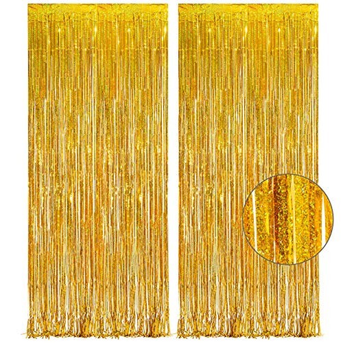 Gold fringe curtain tinsel - fringe,