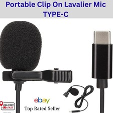 Lapel Microphone Mini Stereo Clip on Mic Condenser For iPhone X Android