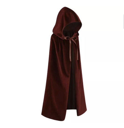 Burgundy velvet hooded cloak - hooded,