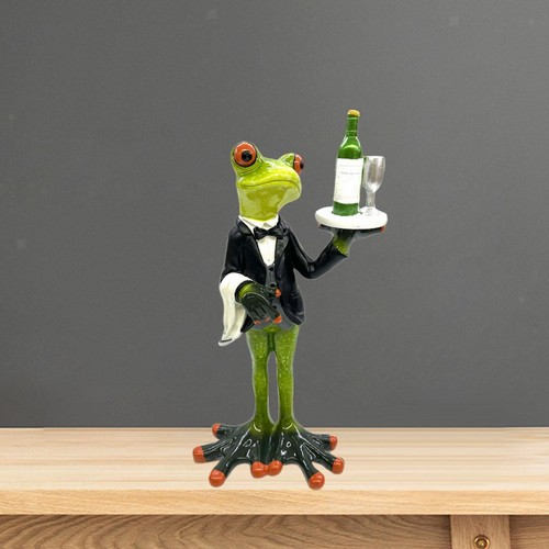 Waiter frog statue - frog,