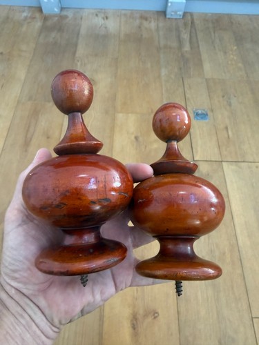 Antique pair wooden - wooden, finials