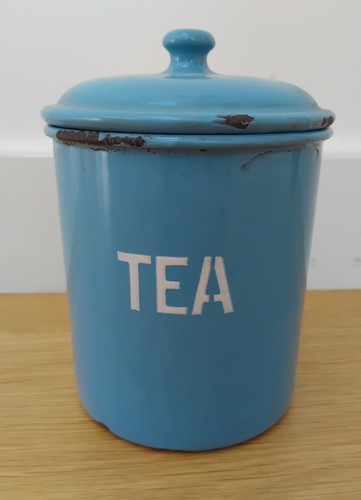 Vintage blue enamel ware tea - vintage,