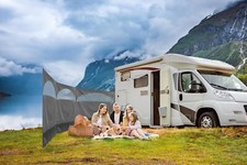 Grey Lightweight Wind Break Screen Camping Windbreaker 3 Panel Blocker Garden...