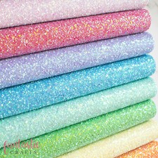 Iridescent Chunky Glitter Fabric A4 Sheets - Premium Quality Crafts & Bows Neons