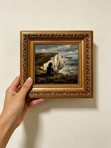 Woman cliff sea - cliff,