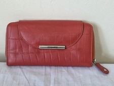 Fenn Wright Manson Orange Leather Zip Around Bi-Fold Purse Wallet