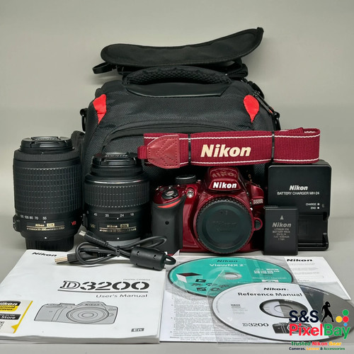 Nikon d3200 red dslr camera - dslr,