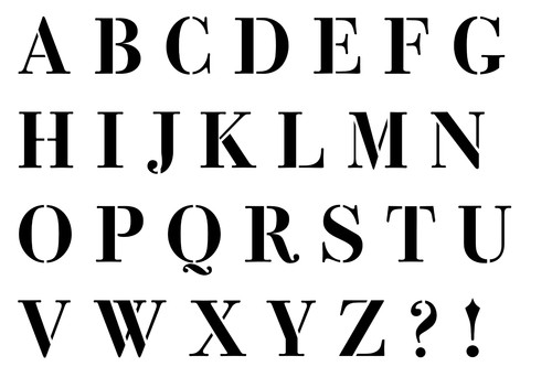Letter stencils full alphabet - stencils,