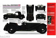 1936 / 1937 / 1938 SWALLOW SIDECAR SS100 SPEC SHEET / Brochure / Catalog /SS-100