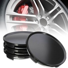 Set of 4 68mm Wheel Centre Caps No Badge Emblem Universal Black Car Accessories