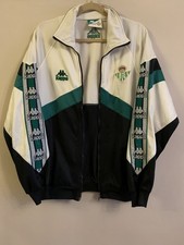 Real Betis 1995/96 Track Football Jacket zipped Vintage Kappa- Large *READ DESC*