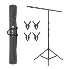 150cm Adjustable Studio Photography Backdrop Stand T-Shape Background Kit 4 Clip