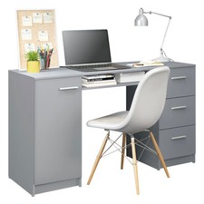Madesa Home Office Writing Desk: 3 Drawers, 1 Door, 1 Shelf, 30"H x 18"D x 53"W