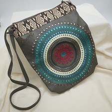 Desigual Multi-Coloured Sunburst-Patterned Zip-up Shoulder Bag - 33cm x 27cm