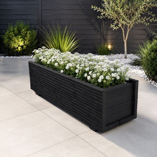 Wooden decking garden trough - decking,