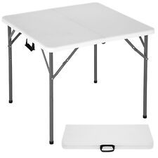 34" Folding Tables Plastic Folding Card Table Half Portable Foldable Table,White