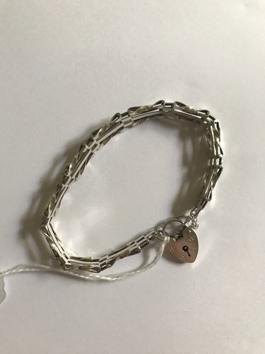 Sterling silver gate bracelet - silver,