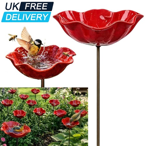 Bird bath stake - bird, metal