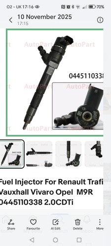 Fuel injector for renault - for,