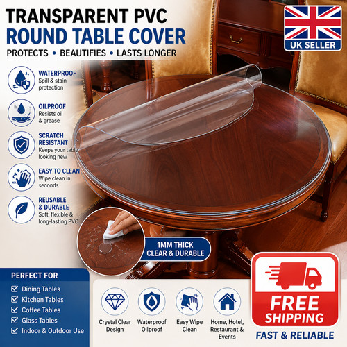 Dining table coverclear round - table,