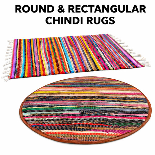 Handmade chindi rag rug - chindi,