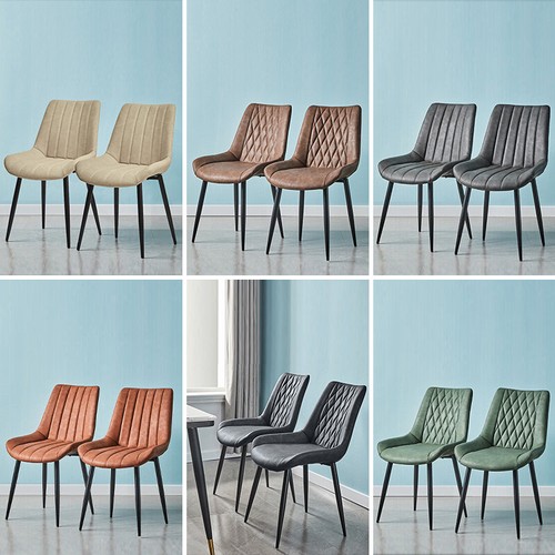 Dining chairs set faux - of, 2