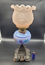 Antique Victorian Oil Lamp cast iron base 19th century