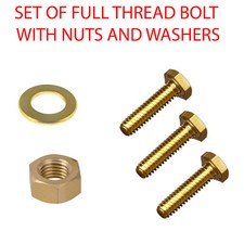 M8 BRASS Sets Bolts Nuts and Washers -Full Thread Bolts DIN 933 
