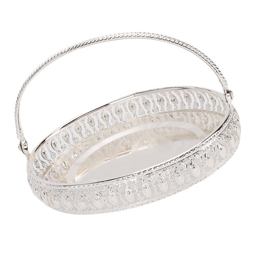 Metal fruit tray with handle - 1-metal,