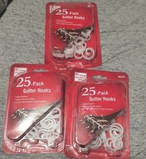 3Pack Home Accents Holiday Gutter Hooks (25 ct) for Christmas Lights New Sealed
