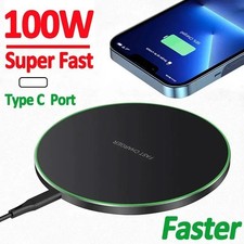100W Fast Wireless Charger Charging Pad For iPhone 15 14 13 12 11 X & Samsung UK