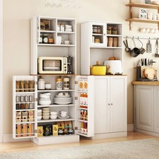 Kitchen Larder Unit Tall Storage Cupboard Modern White Pantry Cabinet Dresser