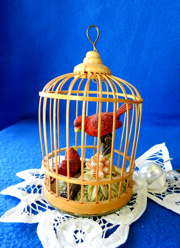 Vintage chinese bamboo bird - vintage,