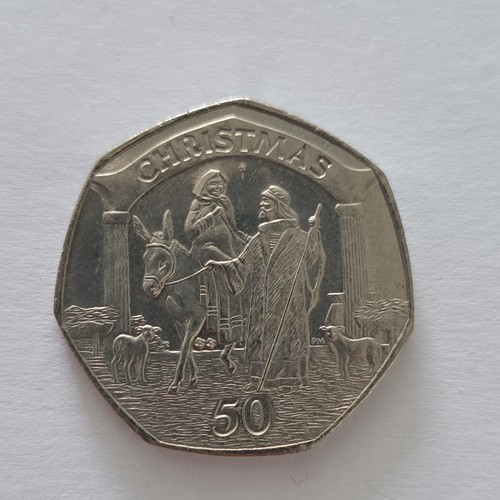 2003 gibraltar christmas 50p - christmas,