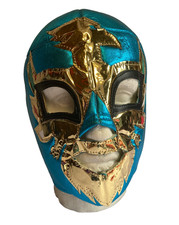 CARAS MEXICAN WRESTLING MASK LUCHA LIBRE LUCHADOR ADULT Turquoise Gold Imperial