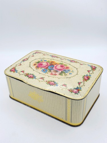 Vintage floral tin chintz - chintz, rose