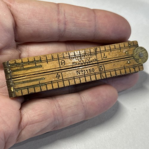 Antique wood brass folding - wood, &