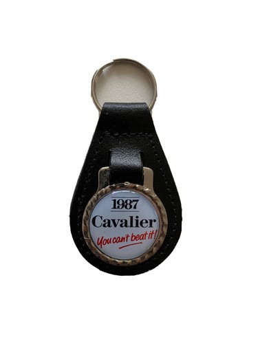 Black leather keyring - black,