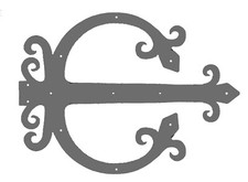 A pair 12" False Gothic Garage Church Door Hinges Laser Cut Steel - Unpainted