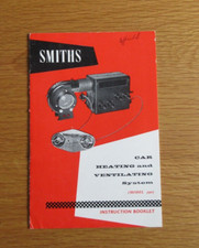 SMITHS CAR HEATING AND VENTILATION SYSTEM MODEL 390 INSTRUCTION BOOKLET 1958
