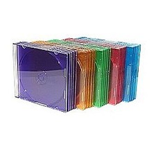20 X Slim CD DVD Disc Case - 5.2 mm Spine Multi-Colored Disc Case Slim Cover