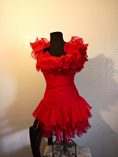 Sherri hill red ruched ruffle - sherri,