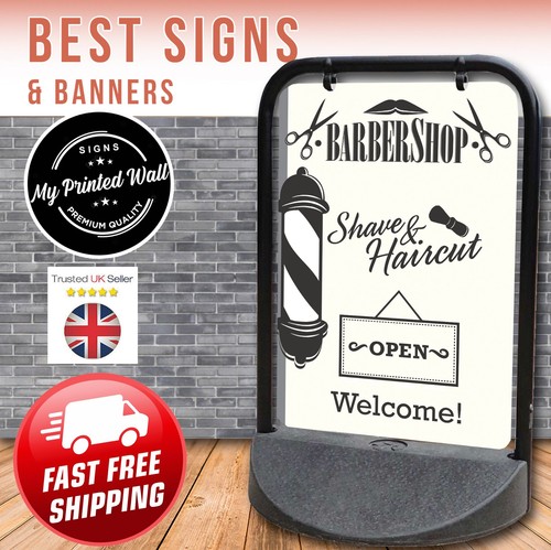 Barber shop pavement - pavement, sign