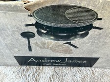 Andrew James Traditional Cafe Raclette Grill for 8, with Stone Grilling Surface