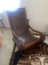 Brown Leather Vintage Art Deco